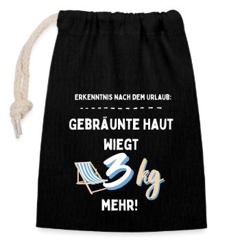 Weight Gain Diet Holiday Pounds Lose Weight Saying - Closable cotton gift bag (14x20cm) - black - Front