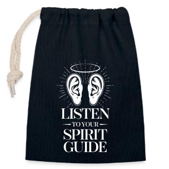 Spiritual journey with inner wisdom and - Closable cotton gift bag (14x20cm) - navy - Front