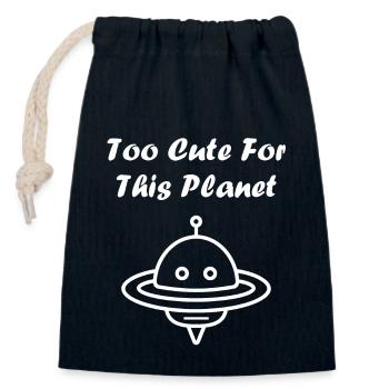 flying saucer - Closable cotton gift bag (14x20cm) - navy - Front