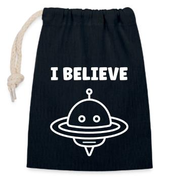 flying saucer - Closable cotton gift bag (14x20cm) - navy - Front