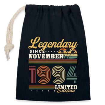Legendary since November 1994 Vintage Birthday - Closable cotton gift bag (14x20cm) - navy - Front