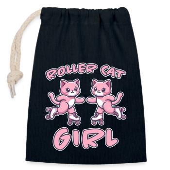 Roller Cat Girl Skaten Mädchen Rollschuhe Geschenk - Verschließbarer Geschenkbeutel aus Baumwolle (14x20cm) - Navy - Vorne