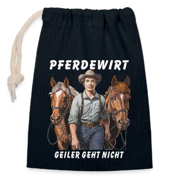 HORSE KEEPER NE S’AMÉLIORE PAS - Sac cadeau en coton avec cordon (14 x 20 cm) - bleu marine - Devant