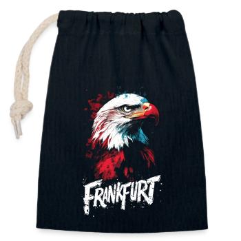 Frankfurt Adler Frankfurter Jungs FFM Ultras - Sac cadeau en coton avec cordon (14 x 20 cm) - bleu marine - Devant