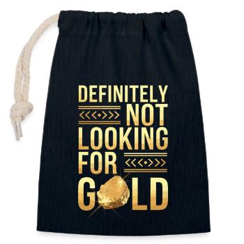 Gold Rush Adventure Gold Prospector Treasure Hunt - Closable cotton gift bag (14x20cm) - navy - Front