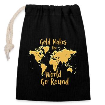 Gold Rush Adventure Gold Prospector Treasure Hunt - Closable cotton gift bag (14x20cm) - black - Front