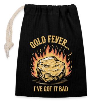 Gold Rush Adventure Gold Prospector Treasure Hunt - Closable cotton gift bag (14x20cm) - black - Front