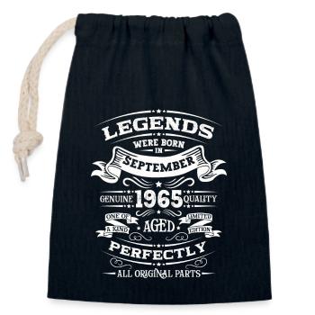 59th Birthday Legend September 1965 Born 65 - Closable cotton gift bag (14x20cm) - navy - Front