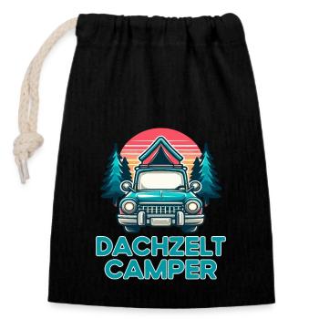 Dachzelt Camper Retro Dachzeltcamping Autodachzelt - Verschließbarer Geschenkbeutel aus Baumwolle (14x20cm) - Schwarz - Vorne