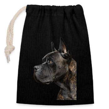 Cane Corso - Verschließbarer Geschenkbeutel aus Baumwolle (14x20cm) - Schwarz - Vorne