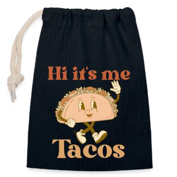 Hallo, ich bin's Tacos lustige Tacos mexikanisches Essen - Verschließbarer Geschenkbeutel aus Baumwolle (14x20cm) - Navy - Vorne