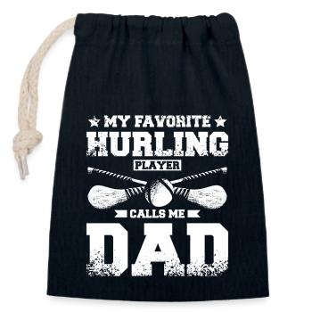 My favorite Hurling player calls me dad - Verschließbarer Geschenkbeutel aus Baumwolle (14x20cm) - Navy - Vorne