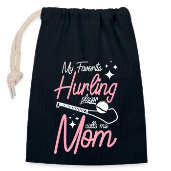 My favorite Hurling player calls me mom - Verschließbarer Geschenkbeutel aus Baumwolle (14x20cm) - Navy - Vorne