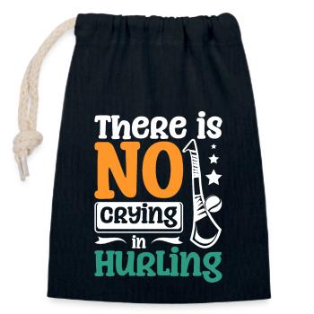 There is no crying in Hurling - Verschließbarer Geschenkbeutel aus Baumwolle (14x20cm) - Navy - Vorne
