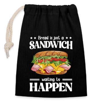 Sandwichliebhaber Lustig Sandwich Toasts Geschenk - Verschließbarer Geschenkbeutel aus Baumwolle (14x20cm) - Schwarz - Vorne