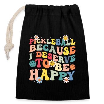 Pickleball Player Pickleball Dinking Tournament - Closable cotton gift bag (14x20cm) - black - Front