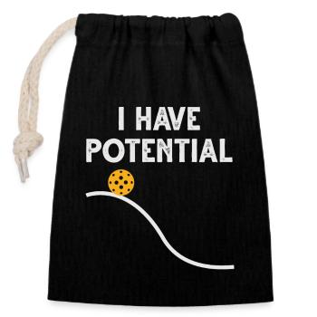 Pickleball player Pickleball trainer practice - Closable cotton gift bag (14x20cm) - black - Front