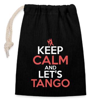 Keep Calm And Let's Tango Latin Music Tango Dance - Verschließbarer Geschenkbeutel aus Baumwolle (14x20cm) - Schwarz - Vorne