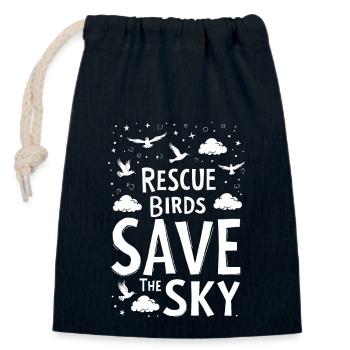 Passionate About Bird Rescue and Wildlife - Closable cotton gift bag (14x20cm) - navy - Front