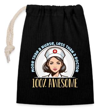 L’infirmière praticienne plus qu’une infirmière en soins de santé - Sac cadeau en coton avec cordon (14 x 20 cm) - noir - Devant
