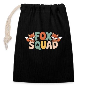 Fuchs Gruppen Design Fuchs Squad - Verschließbarer Geschenkbeutel aus Baumwolle (14x20cm) - Schwarz - Vorne