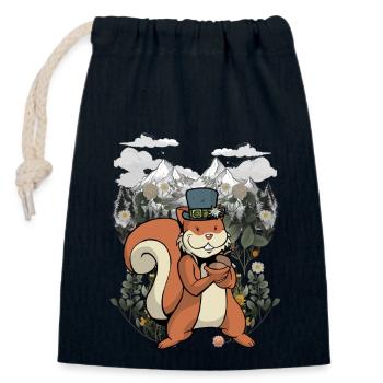 Tiroler Eichhorn Eichhörnchen Kinder Kind Gebirge - Verschließbarer Geschenkbeutel aus Baumwolle (14x20cm) - Navy - Vorne