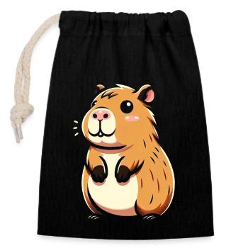Niedliches Hamster-tierpfleger-nagetier - Verschließbarer Geschenkbeutel aus Baumwolle (14x20cm) - Schwarz - Vorne