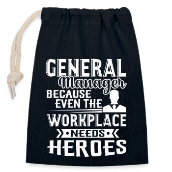 General Manager General Manager Hero - Closable cotton gift bag (14x20cm) - navy - Front