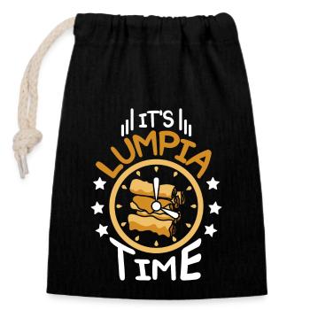 It's lumpia time - Verschließbarer Geschenkbeutel aus Baumwolle (14x20cm) - Schwarz - Vorne