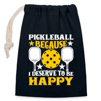 PPickleball Player Paddleball Tournament Dinking - Closable cotton gift bag (14x20cm) - navy - Front