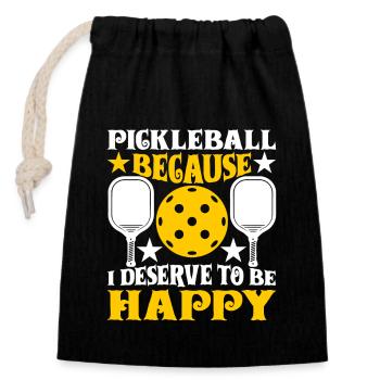 PPickleball Player Paddleball Tournament Dinking - Sac cadeau en coton avec cordon (14 x 20 cm) - noir - Devant