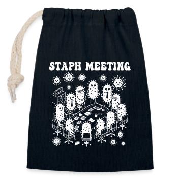 Staph meeting microbiology microbiologist bacteria - Closable cotton gift bag (14x20cm) - navy - Front