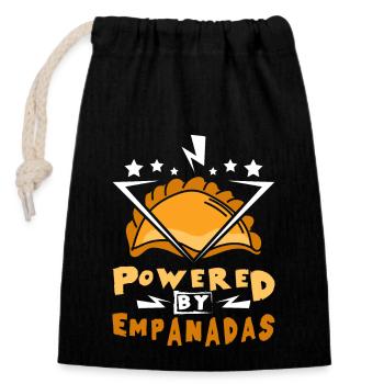 Propulsé par Empanadas - Sac cadeau en coton avec cordon (14 x 20 cm) - noir - Devant