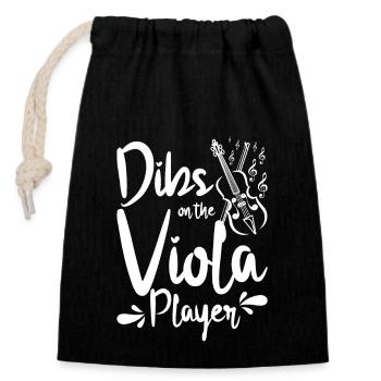 Dibs on the Viola player - Verschließbarer Geschenkbeutel aus Baumwolle (14x20cm) - Schwarz - Vorne