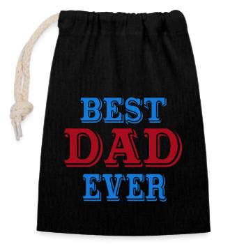 Best Dad Ever Fathers Day Gift - Verschließbarer Geschenkbeutel aus Baumwolle (14x20cm) - Schwarz - Vorne