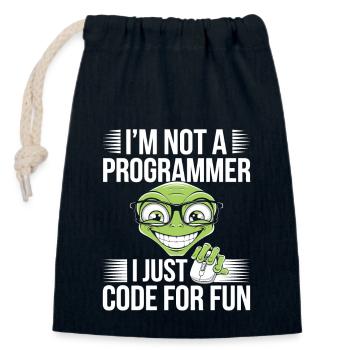 Programmierer Computerfreak Code PC - Verschließbarer Geschenkbeutel aus Baumwolle (14x20cm) - Navy - Vorne