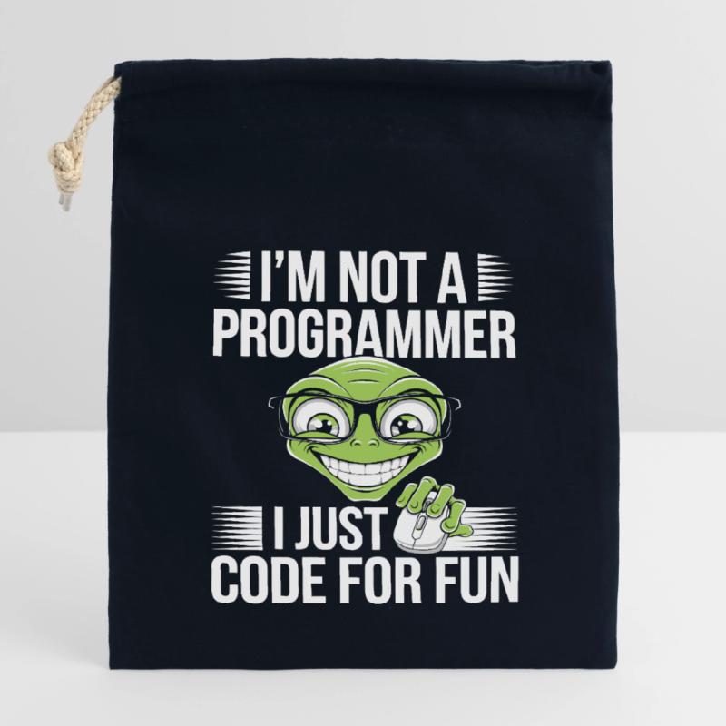 Programmeur Informatique Freak Code PC Sac cadeau en coton avec cordon (14 x 20 cm)