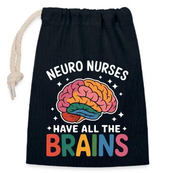 Neuro Nurse Pflegefachkraft Neurologie Geschenk - Verschließbarer Geschenkbeutel aus Baumwolle (14x20cm) - Navy - Vorne