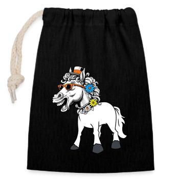 Pferd Diva Star Pferde Lady Sternchen Gaul Reiter - Verschließbarer Geschenkbeutel aus Baumwolle (14x20cm) - Schwarz - Vorne