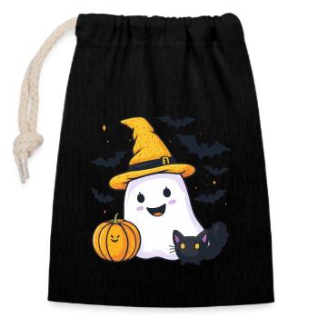 Halloween Geschenk Frauen Geist Männer Kinder Deko - Sac cadeau en coton avec cordon (14 x 20 cm) - noir - Devant