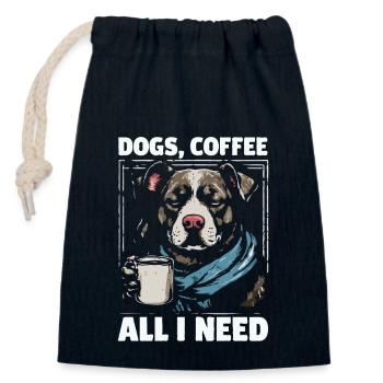 Lustiges Hund Kunst Hundebesitzer Hunde Kaffee - Verschließbarer Geschenkbeutel aus Baumwolle (14x20cm) - Navy - Vorne