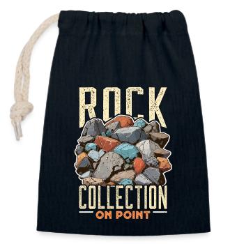 Géologue Collection de roches On Point Rockhounding - Sac cadeau en coton avec cordon (14 x 20 cm) - bleu marine - Devant