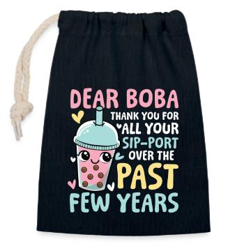 Lustiger Bubble Tea Spruch für einen Bubble Tea - Verschließbarer Geschenkbeutel aus Baumwolle (14x20cm) - Navy - Vorne