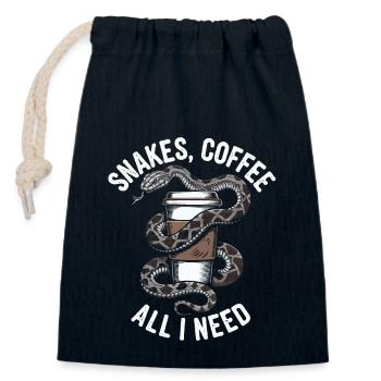 Lustiges Schlangen Kunst Schlange Kaffee Reptilien - Verschließbarer Geschenkbeutel aus Baumwolle (14x20cm) - Navy - Vorne