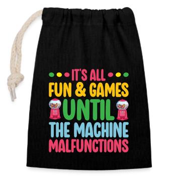 Machine à chewing-gum Machine à chewing-gum - Sac cadeau en coton avec cordon (14 x 20 cm) - noir - Devant