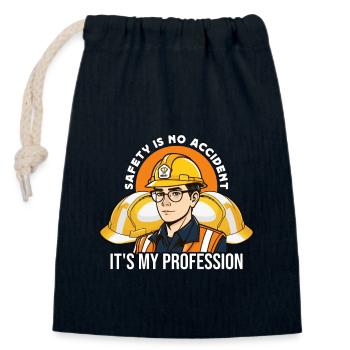 Safety Is No Accident It's My Profession Officer - Closable cotton gift bag (14x20cm) - navy - Front