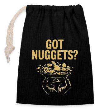 Gold Mining Panning History Adventure Prospector - Closable cotton gift bag (14x20cm) - black - Front