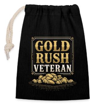 Gold Mining Panning History Adventure Prospector - Closable cotton gift bag (14x20cm) - black - Front