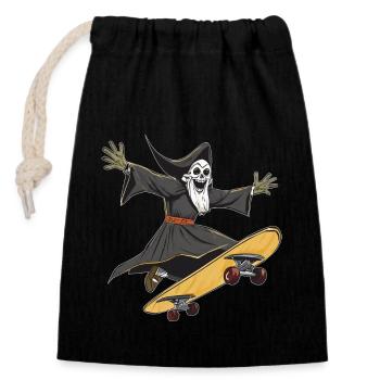 GRIM REAPER SKATEBOARD - Closable cotton gift bag (14x20cm) - black - Front