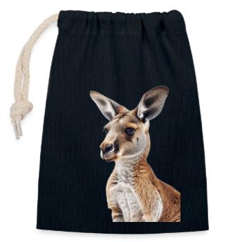 Känguru - Verschließbarer Geschenkbeutel aus Baumwolle (14x20cm) - Navy - Vorne